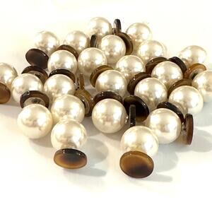 12 Double Sided Pearl Earrings Tortoise Shell Blanks